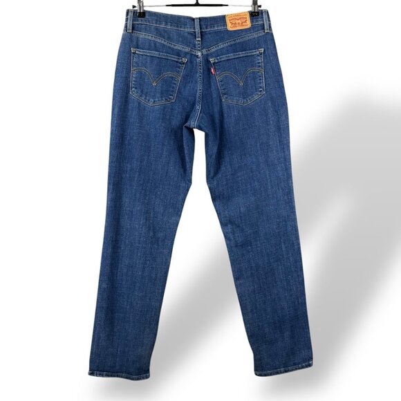 Levis Classic Straight Jeans Womens Sz 26x30 Relaxed Mid-Rise Dark Wash Stretch - Picture 4 of 11